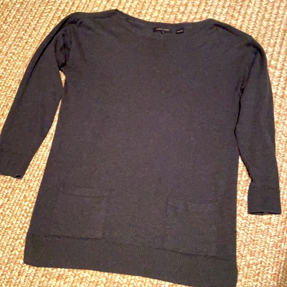 Jeanne Pierre Gray Boatneck Sweater Mecium